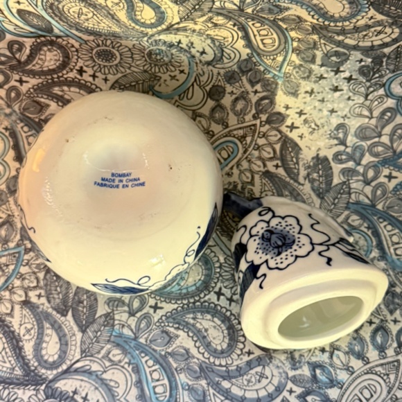 VINTAGE BOMBAY Porcelain Pear Candle Blue & White Floral B - Picture 6 of 8